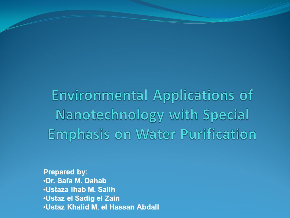Nanotechnology and water treatment